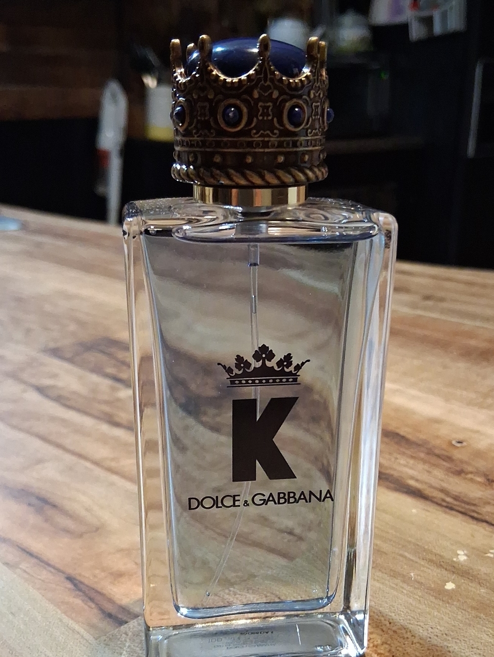 Dolce & Gabbana K Glass Bottle with Ornate Crown Cap - Clear/Gold